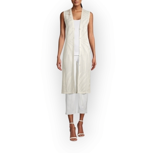 Chico's Sweaters - Chico's Sleeveless Palm-Stitch Long Sweater Vest Chico sz 3 xl/16 new with tags